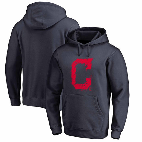 Cleveland Indians   Splatter Logo Pullover Hoodie - Navy