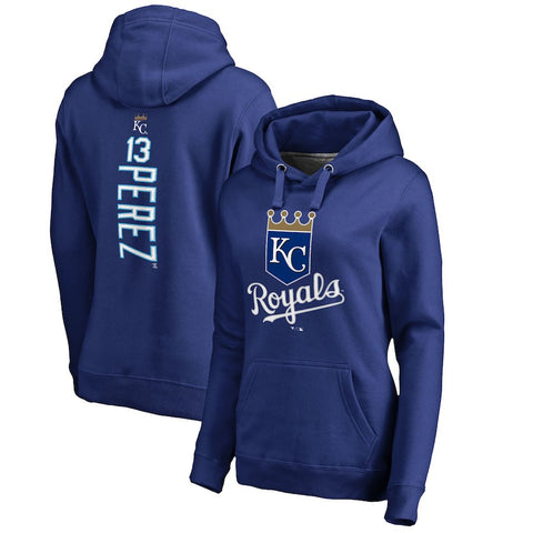 Salvador Perez Kansas City Royals   Women's Backer Pullover Hoodie - Royal