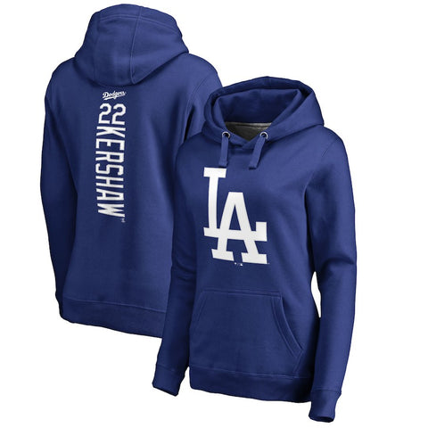 Clayton Kershaw Los Angeles Dodgers   Women's Backer Pullover Hoodie - Royal