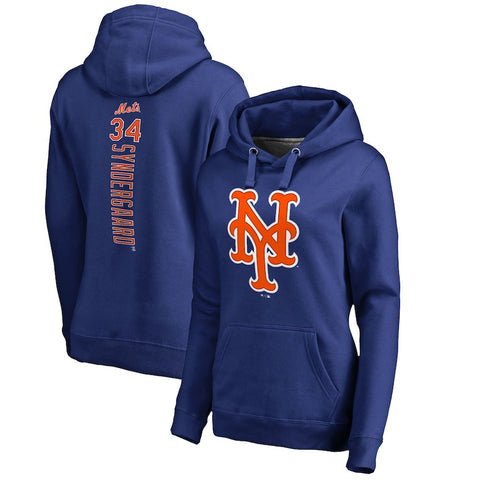 Noah Syndergaard New York Mets   Women's Backer Pullover Hoodie - Royal