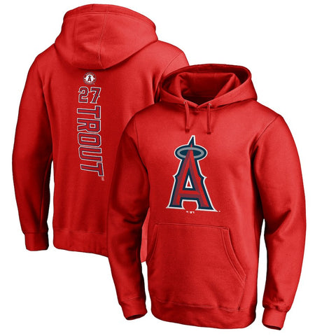 Mike Trout Los Angeles Angels   Backer Pullover Hoodie - Red