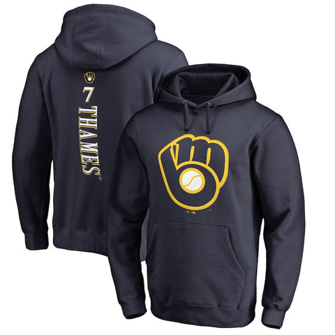 Eric Thames Milwaukee Brewers   Backer Pullover Hoodie - Navy