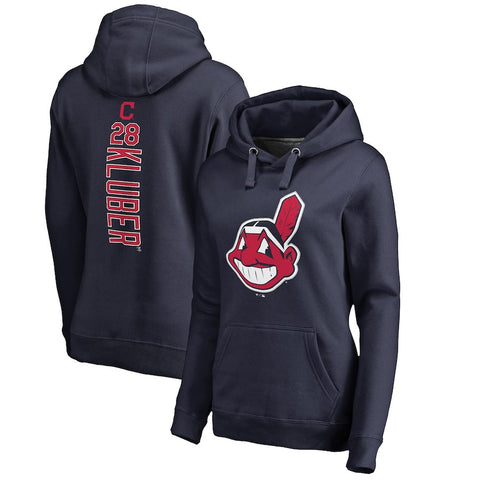Corey Kluber Cleveland Indians   Women's Backer Pullover Hoodie - Navy