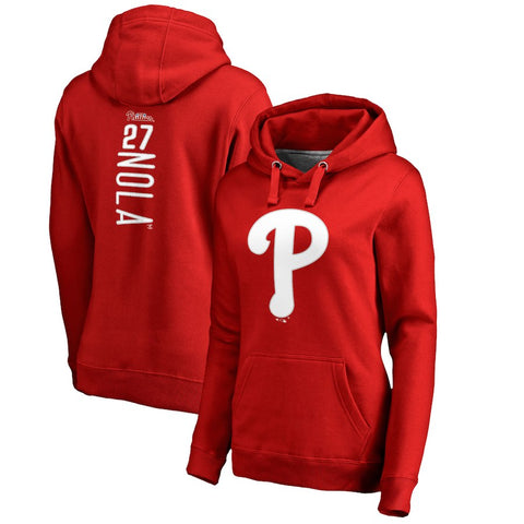 Aaron Nola Philadelphia Phillies   Women's Backer Pullover Hoodie - Red