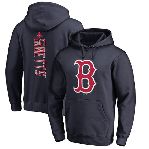 Mookie Betts Boston Red Sox   Backer Pullover Hoodie - Navy