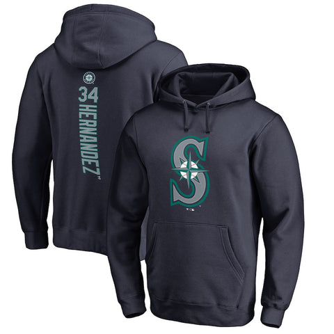 Felix Hernandez Seattle Mariners   Backer Pullover Hoodie - Navy