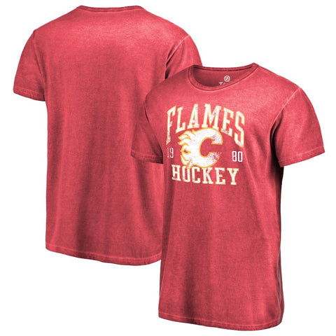Calgary Flames   Vintage Collection Old Favorite Shadow Washed T-Shirt - Red