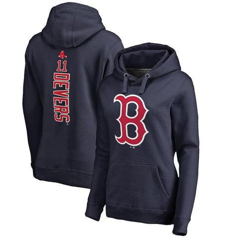 Rafael Devers Boston Red Sox   Women's Backer Pullover Hoodie - Navy