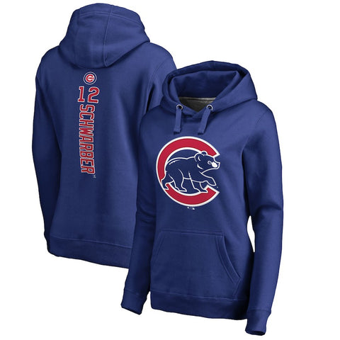 Kyle Schwarber Chicago Cubs   Women's Backer Pullover Hoodie - Royal