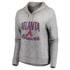 Atlanta Braves Let Loose by RNL Women's Cozy Collection Steadfast Pullover Hoodie - Heathered Gray