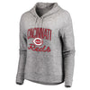 Cincinnati Reds Let Loose by RNL Women's Cozy Collection Steadfast Pullover Hoodie - Heathered Gray