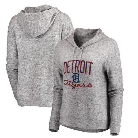 Detroit Tigers Let Loose by RNL Women's Cozy Collection Steadfast Pullover Hoodie - Heathered Gray