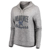 Milwaukee Brewers Let Loose by RNL Women's Cozy Collection Steadfast Pullover Hoodie - Heathered Gray