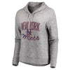 New York Mets Let Loose by RNL Women's Cozy Collection Steadfast Pullover Hoodie - Heathered Gray