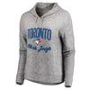 Toronto Blue Jays Let Loose by RNL Women's Cozy Collection Steadfast Pullover Hoodie - Heathered Gray