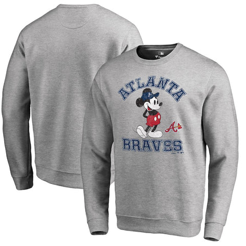 Atlanta Braves   Disney MLB Tradition Pullover Sweatshirt - Heathered Gray