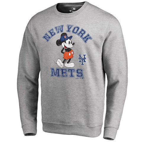 New York Mets   Disney MLB Tradition Pullover Sweatshirt - Heathered Gray