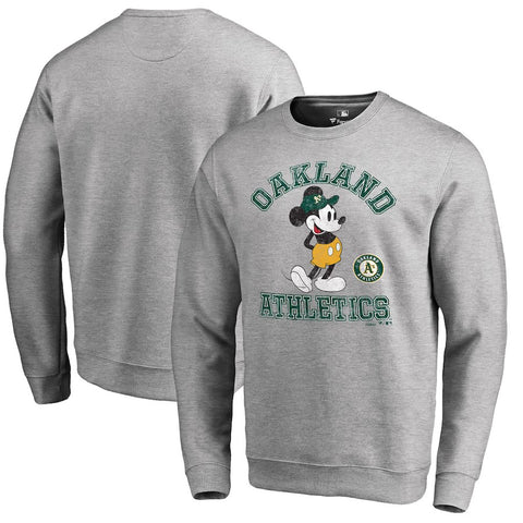 Oakland Athletics   Disney MLB Tradition Pullover Sweatshirt - Heathered Gray