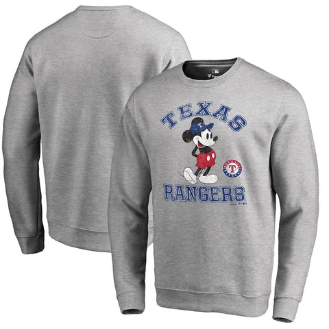 Texas Rangers   Disney MLB Tradition Pullover Sweatshirt - Heathered Gray