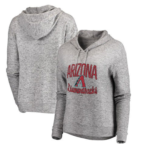 Arizona Diamondbacks Let Loose by RNL Women's Cozy Collection Steadfast Pullover Hoodie - Heathered Gray