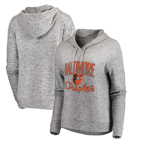 Baltimore Orioles Let Loose by RNL Women's Cozy Collection Steadfast Pullover Hoodie - Heathered Gray