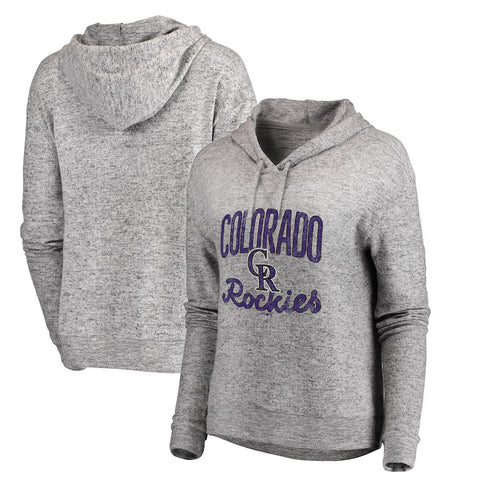 Colorado Rockies Let Loose by RNL Women's Cozy Collection Steadfast Pullover Hoodie - Heathered Gray