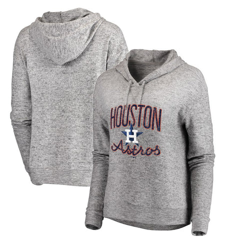 Houston Astros Let Loose by RNL Women's Cozy Collection Steadfast Pullover Hoodie - Heathered Gray