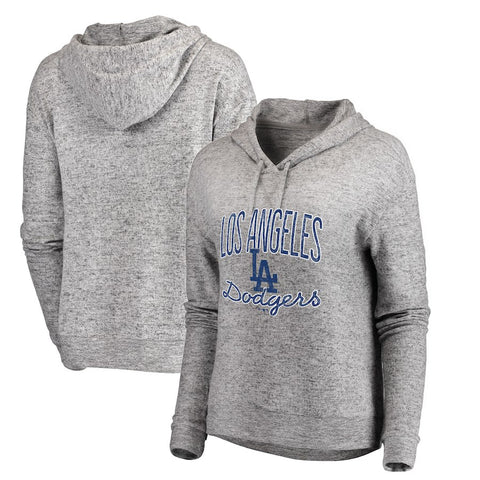 Los Angeles Dodgers Let Loose by RNL Women's Cozy Collection Steadfast Pullover Hoodie - Heathered Gray