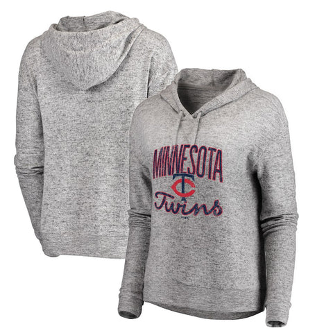 Minnesota Twins Let Loose by RNL Women's Cozy Collection Steadfast Pullover Hoodie - Heathered Gray