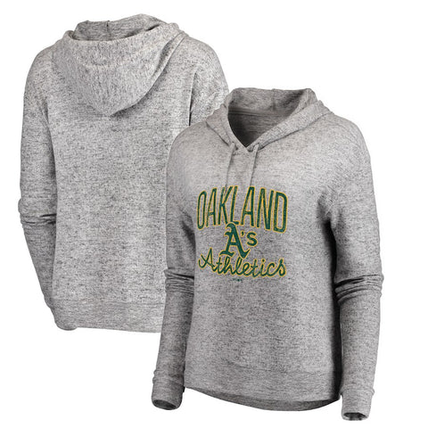 Oakland Athletics Let Loose by RNL Women's Cozy Collection Steadfast Pullover Hoodie - Heathered Gray