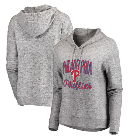 Philadelphia Phillies Let Loose by RNL Women's Cozy Collection Steadfast Pullover Hoodie - Heathered Gray