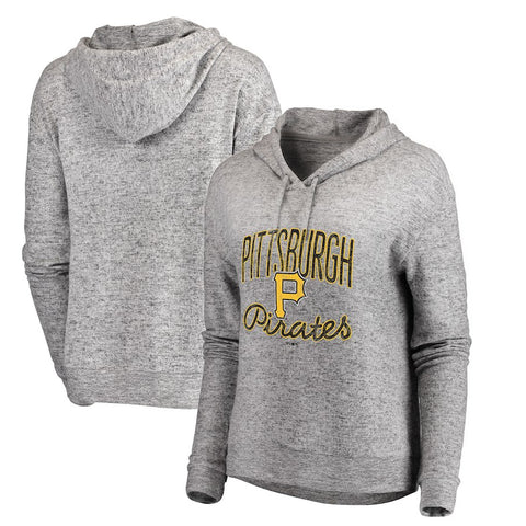 Pittsburgh Pirates Let Loose by RNL Women's Cozy Collection Steadfast Pullover Hoodie - Heathered Gray