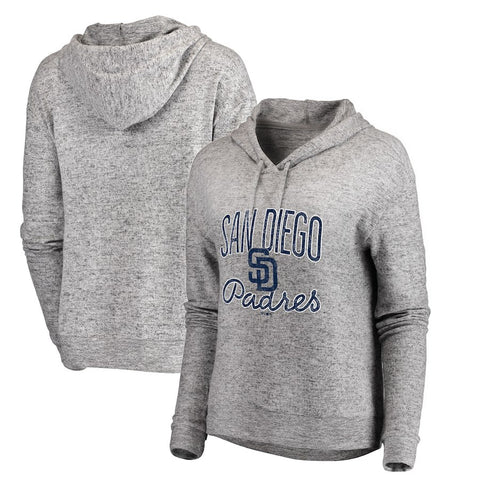 San Diego Padres Let Loose by RNL Women's Cozy Collection Steadfast Pullover Hoodie - Heathered Gray