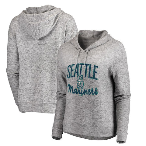 Seattle Mariners Let Loose by RNL Women's Cozy Collection Steadfast Pullover Hoodie - Heathered Gray