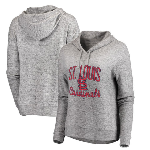 St. Louis Cardinals Let Loose by RNL Women's Cozy Collection Steadfast Pullover Hoodie - Heathered Gray