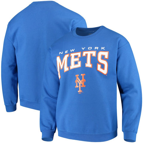 New York Mets Stitches Pullover Crew Sweatshirt
