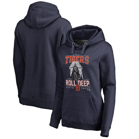 Detroit Tigers   Women's Roll Deep with the Empire Pullover Hoodie - Navy