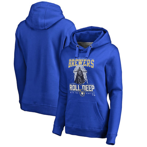 Milwaukee Brewers   Women's Roll Deep with the Empire Pullover Hoodie - Royal