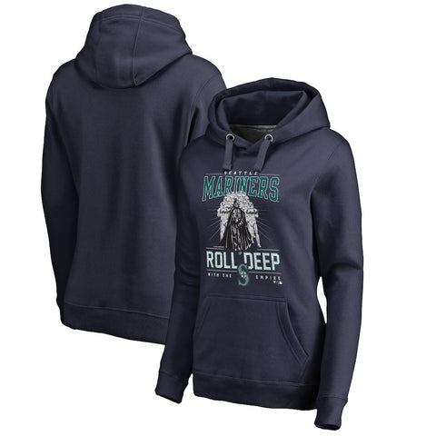 Seattle Mariners   Women's Roll Deep with the Empire Pullover Hoodie - Navy