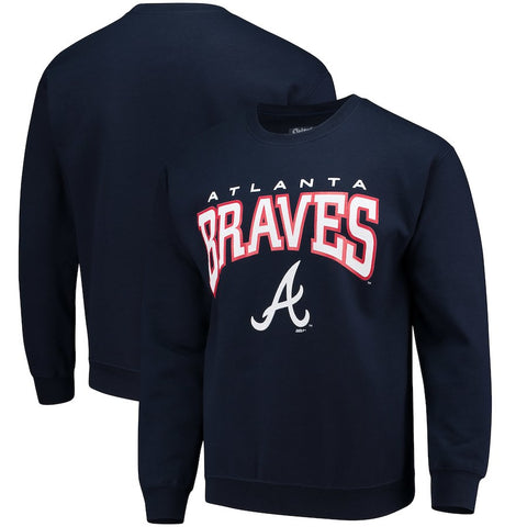 Atlanta Braves Stitches Pullover Crew Sweatshirt