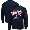 Atlanta Braves Stitches Pullover Crew Sweatshirt