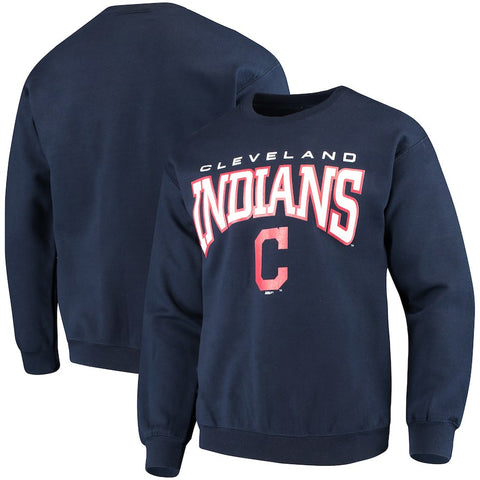 Cleveland Indians Stitches Pullover Crew Sweatshirt