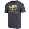 Buffalo Sabres   Vintage Collection Line Shift Tri-Blend T-Shirt - Navy