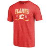 Calgary Flames   Vintage Collection Line Shift Tri-Blend T-Shirt - Red