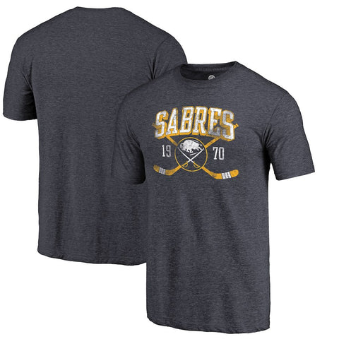 Buffalo Sabres   Vintage Collection Line Shift Tri-Blend T-Shirt - Navy