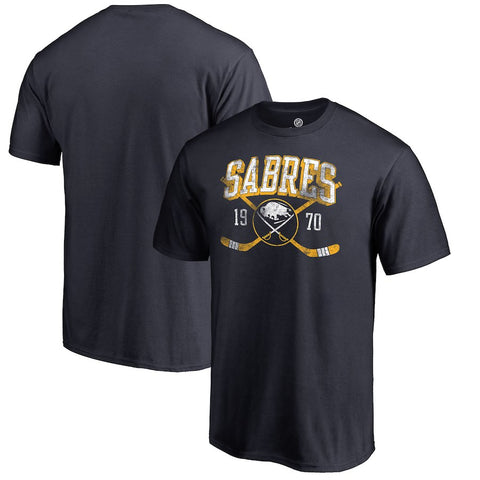 Buffalo Sabres   Vintage Collection Line Shift Big and Tall T-Shirt - Navy