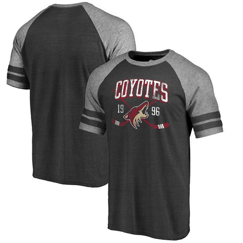 Arizona Coyotes   Vintage Collection Line Shift Tri-Blend Raglan T-Shirt - Black