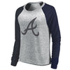 Atlanta Braves Let Loose by RNL Women's Cozy Collection Plush Raglan Tri-Blend Sweatshirt - Ash