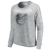 Baltimore Orioles Let Loose by RNL Women's Cozy Collection Plush Raglan Tri-Blend Sweatshirt - Ash