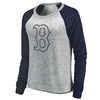 Boston Red Sox Let Loose by RNL Women's Cozy Collection Plush Raglan Tri-Blend Sweatshirt - Ash
